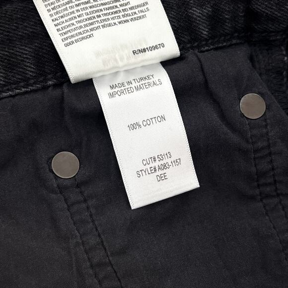 AGOLDE Dee Frayed Hem High Rise Denim Shorts Women’s Size 27 Exhibit Black - Picture 4 of 5